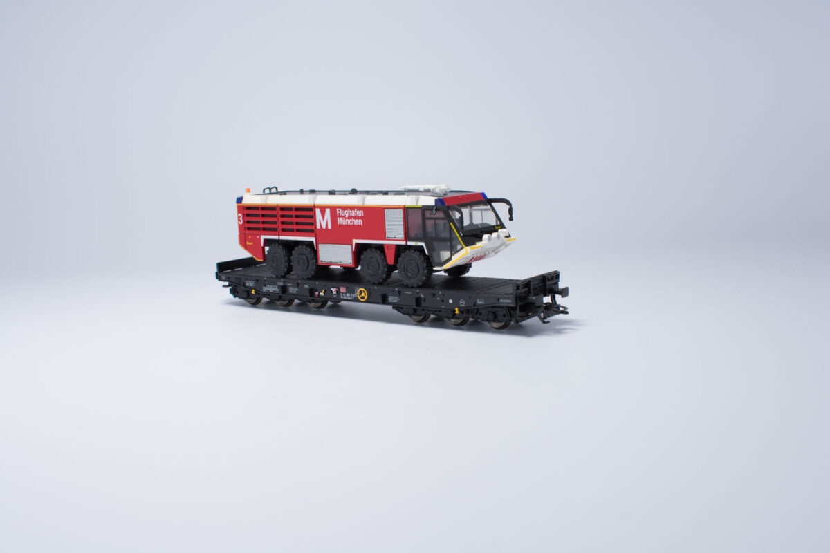 Märklin 48736 zwaarlastwagen beladen met brandweer DB - Afbeelding 3