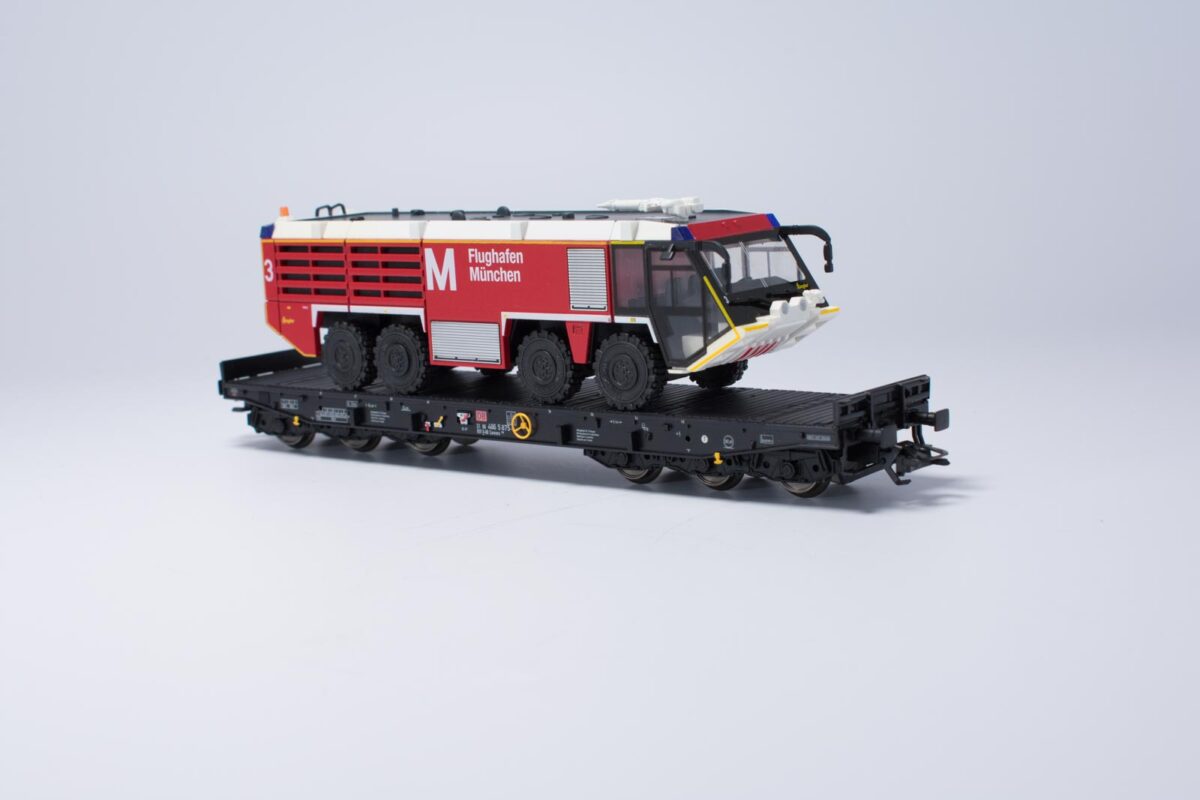 Märklin 48736 zwaarlastwagen beladen met brandweer DB - Afbeelding 4