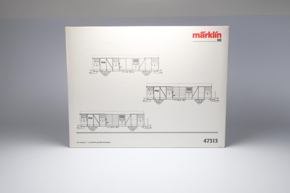 Märklin 47313 goederenwagenset met 3 geweatherde geloten wagens NS - Afbeelding 7