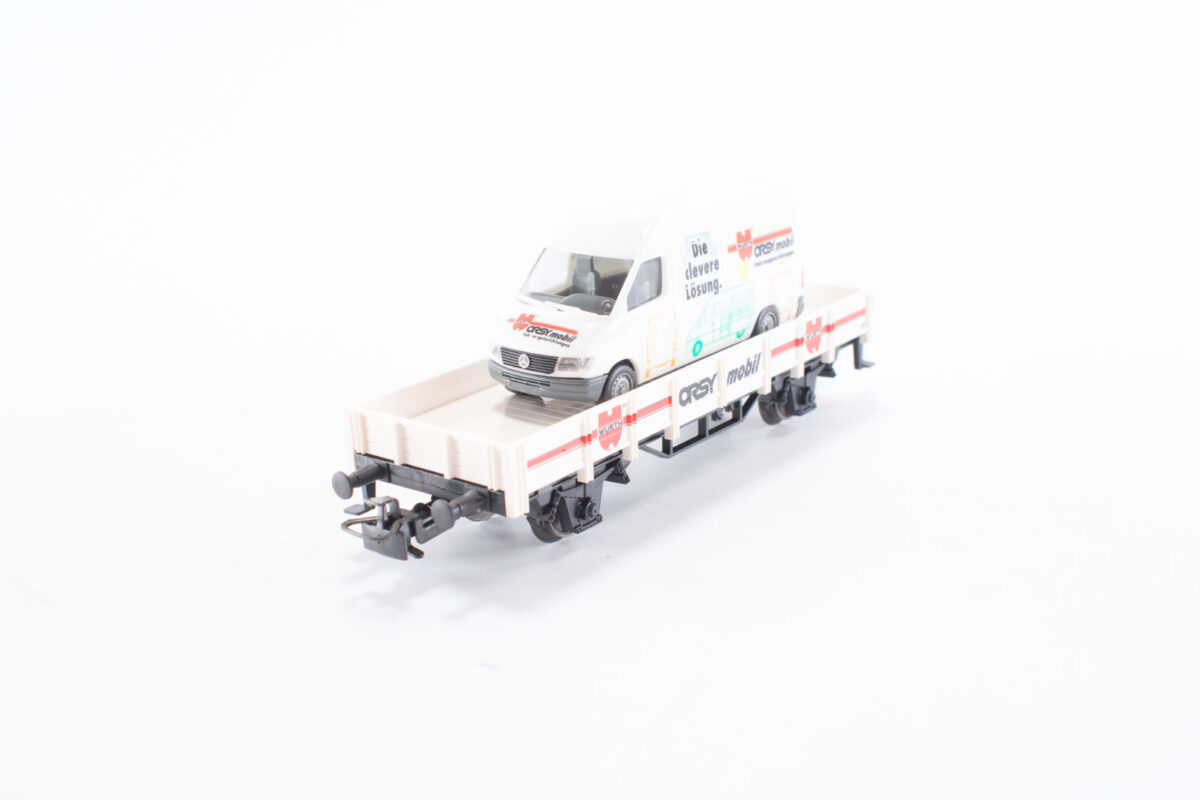 M:arklin 4424-006 laagboordwagen met auto wurth DB - Afbeelding 2