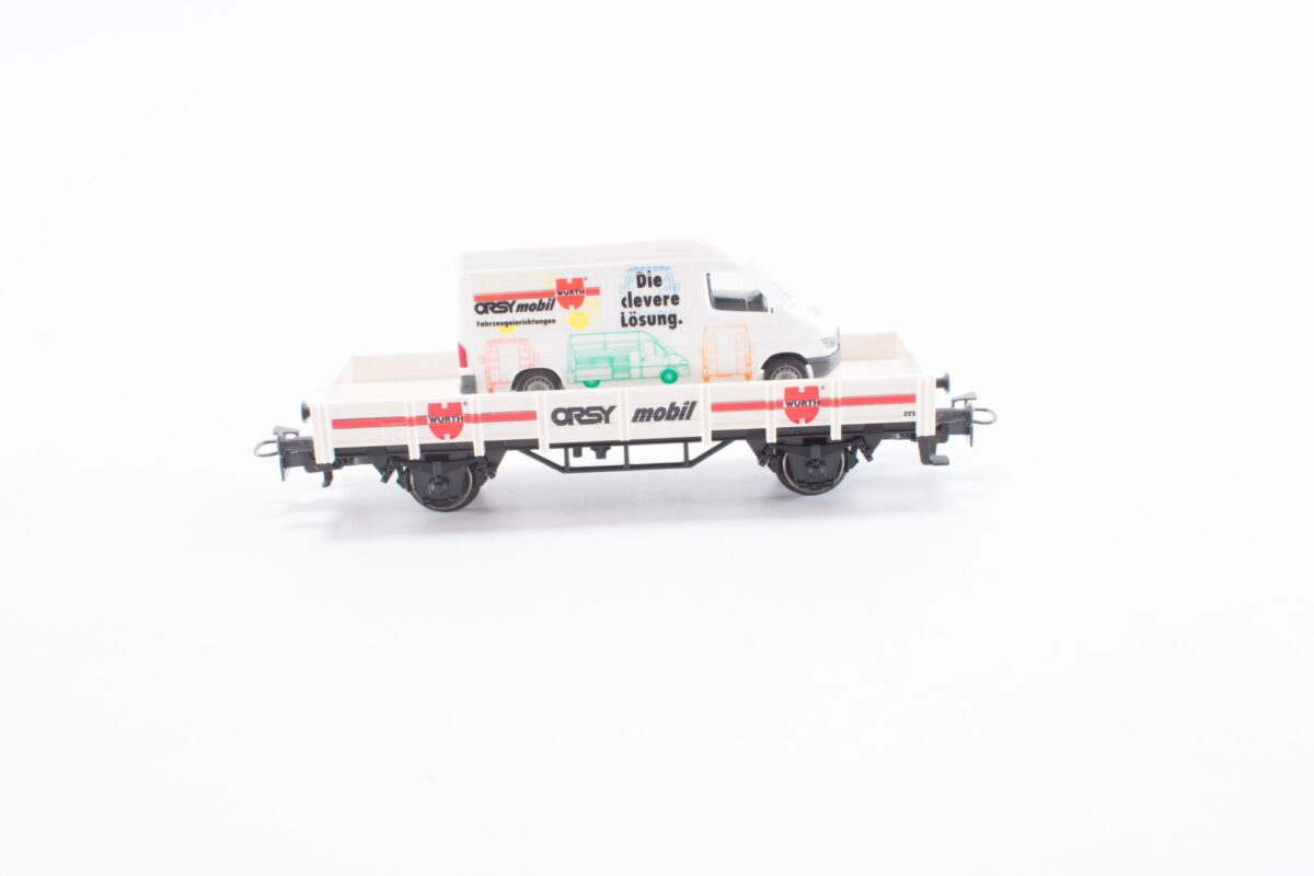 M:arklin 4424-006 laagboordwagen met auto wurth DB - Afbeelding 3