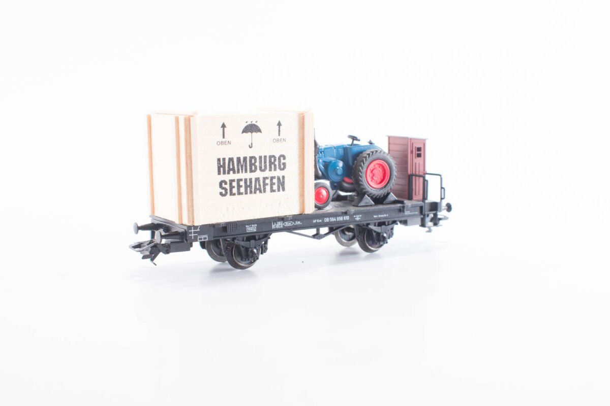 Märklin 46843platte wagen met Lanz en krat DB - Afbeelding 3