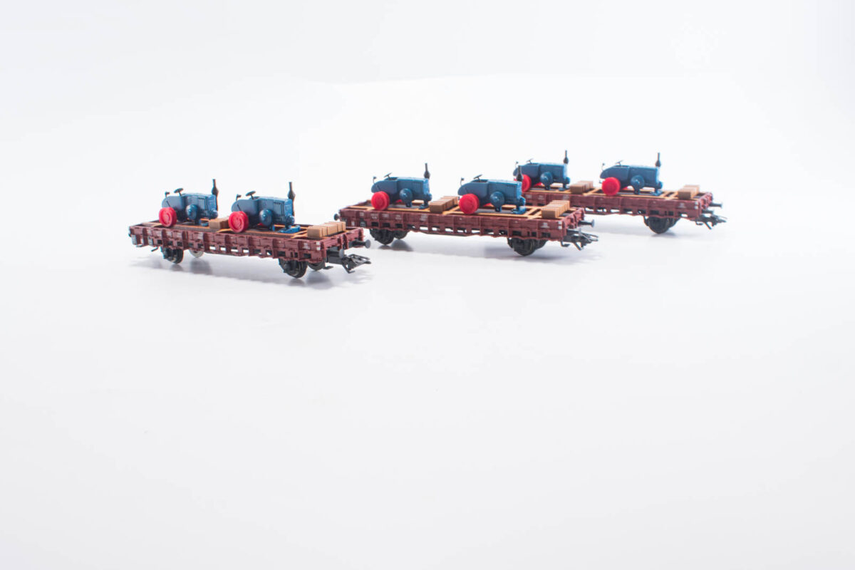 Märklin 46400 wagenset met 3 rongenwagens met tractorlading DB - Afbeelding 4