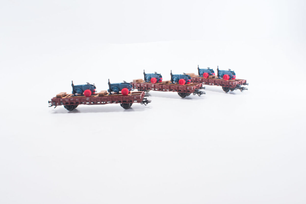 Märklin 46400 wagenset met 3 rongenwagens met tractorlading DB - Afbeelding 5