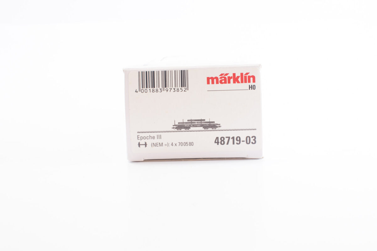 Märklin 48719-03  zwaarlastwagen met staalplaten DB - Afbeelding 4